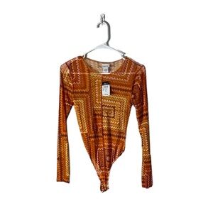 Rue21 Orange Zig Zag Bodysuit